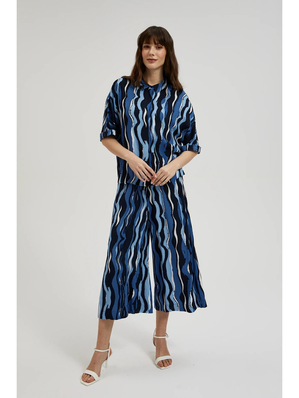 Moodo Vzorčasta srajca s kratkimi rokavi modra Moodo