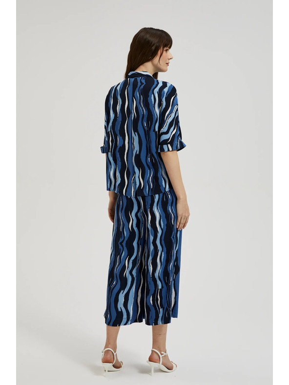 Moodo Vzorčasta srajca s kratkimi rokavi modra Moodo