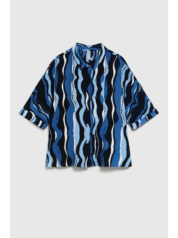 Moodo Vzorčasta srajca s kratkimi rokavi modra Moodo