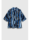 Moodo Vzorčasta srajca s kratkimi rokavi modra Moodo