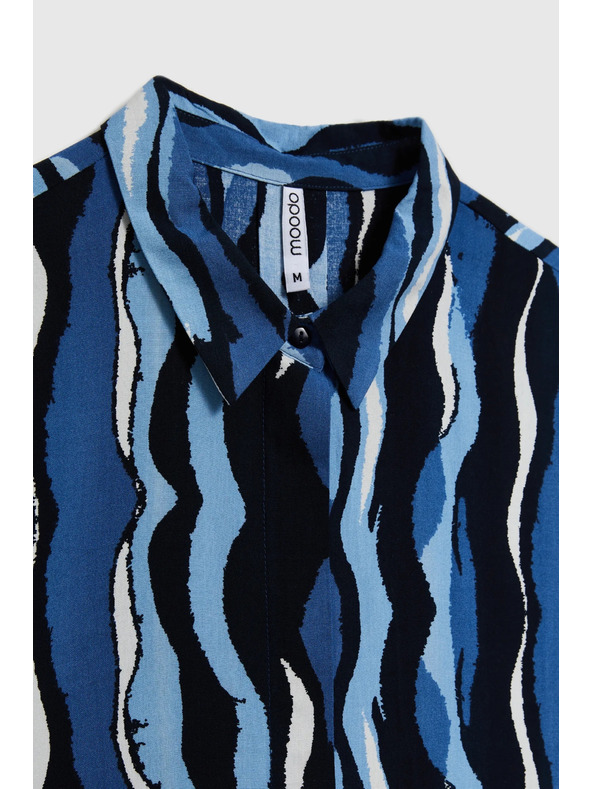 Moodo Vzorčasta srajca s kratkimi rokavi modra Moodo