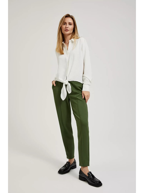 Moodo Srajca z dolgimi rokavi in vezavo bela Moodo