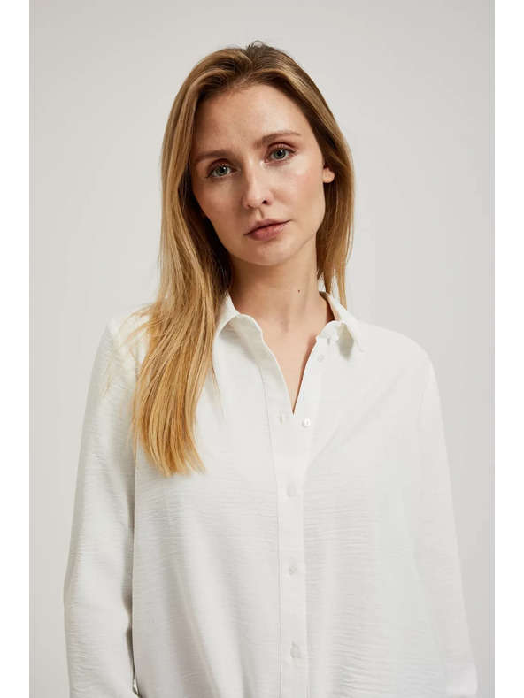 Moodo Srajca z dolgimi rokavi in vezavo bela Moodo