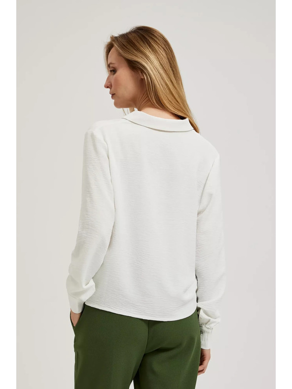 Moodo Srajca z dolgimi rokavi in vezavo bela Moodo