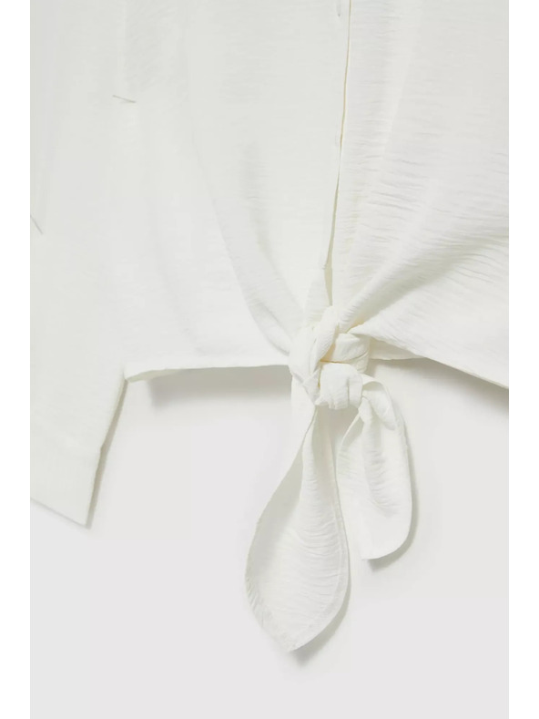 Moodo Srajca z dolgimi rokavi in vezavo bela Moodo