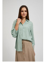 Moodo Lanena srajca olivno zelena Moodo