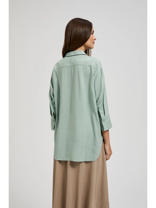 Moodo Lanena srajca olivno zelena Moodo