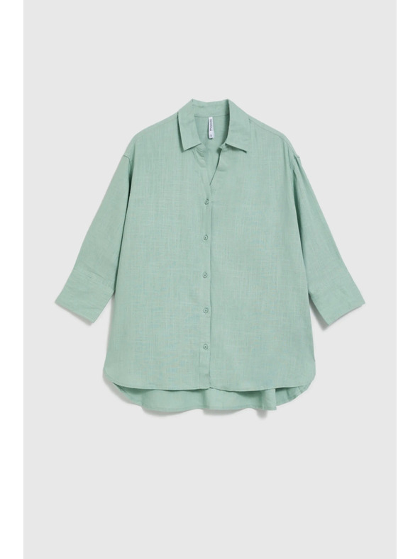 Moodo Lanena srajca olivno zelena Moodo