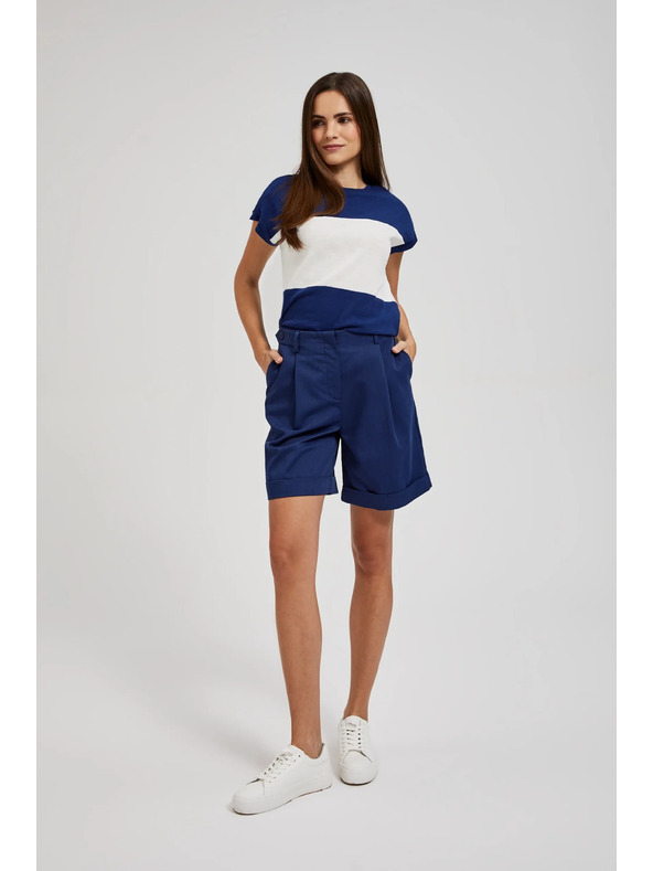 Moodo Temno modre kratke hlače do kolen Moodo