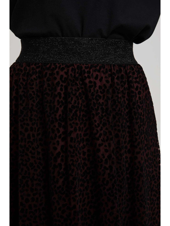 Moodo Razširjena midi krilo kostanjeve barve Moodo