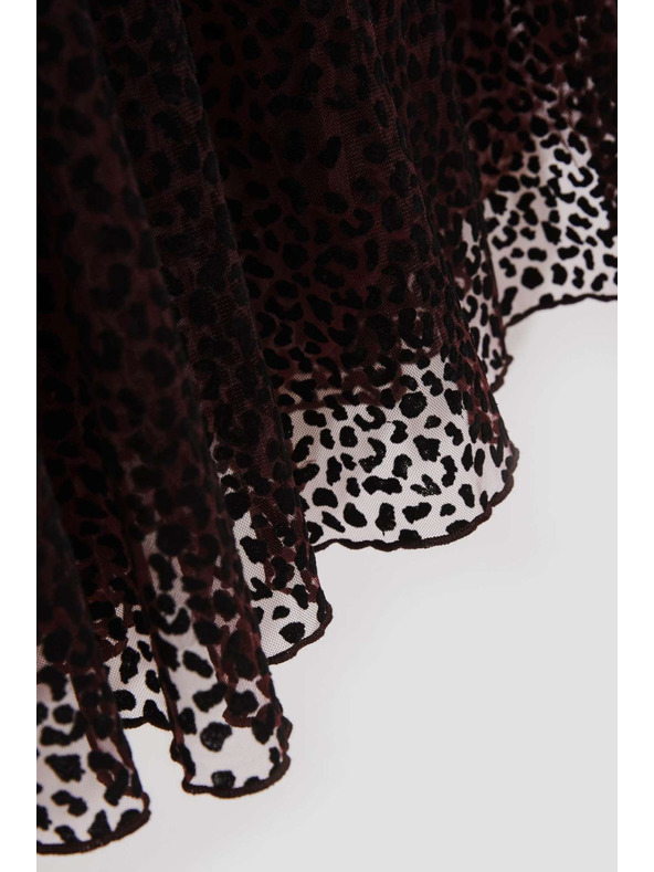 Moodo Razširjena midi krilo kostanjeve barve Moodo