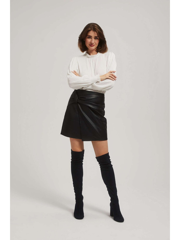 Moodo A-linijska krilo iz imitacije usnja črna Moodo