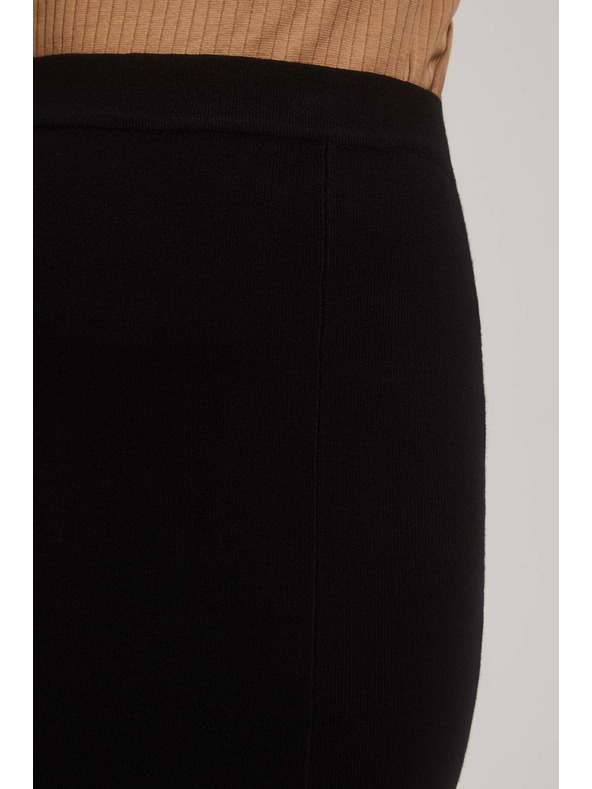 Moodo Svinčna midi krilo z rozparkom črna Moodo