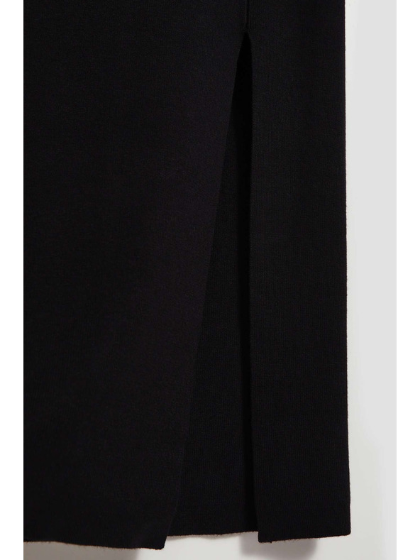 Moodo Svinčna midi krilo z rozparkom črna Moodo