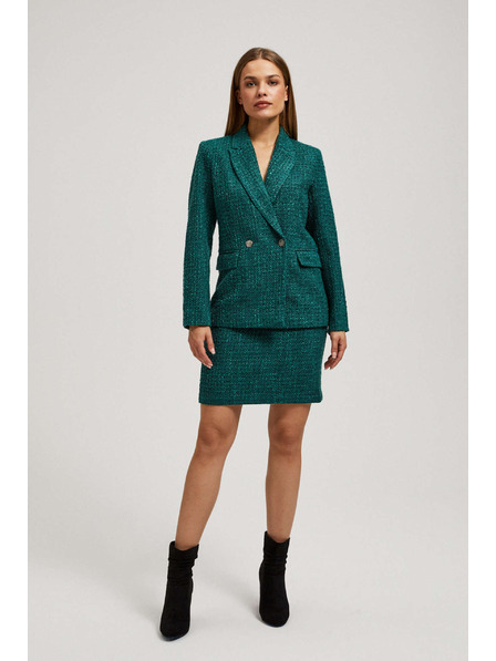 Moodo Krilo v tvid slogu z okrasnimi gumbi smaragdno zelena Moodo