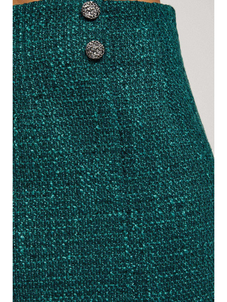 Moodo Krilo v tvid slogu z okrasnimi gumbi smaragdno zelena Moodo