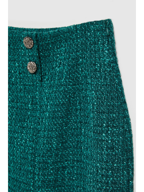 Moodo Krilo v tvid slogu z okrasnimi gumbi smaragdno zelena Moodo