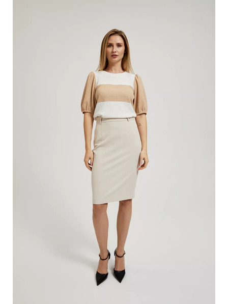 Moodo Gladka svinčna krilo do kolen bež Moodo