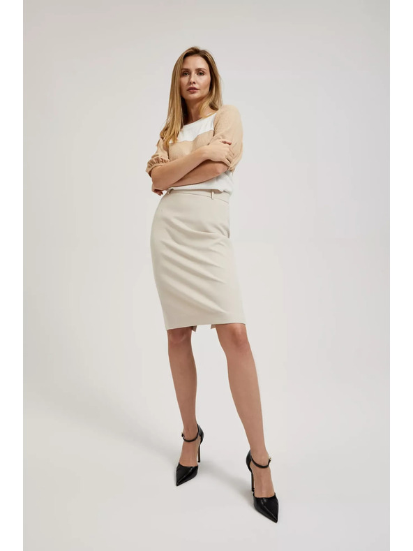 Moodo Gladka svinčna krilo do kolen bež Moodo