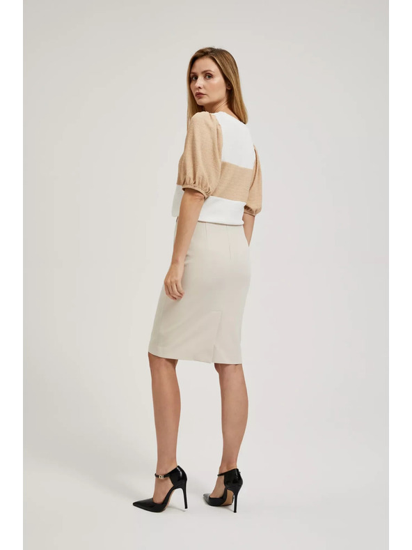 Moodo Gladka svinčna krilo do kolen bež Moodo