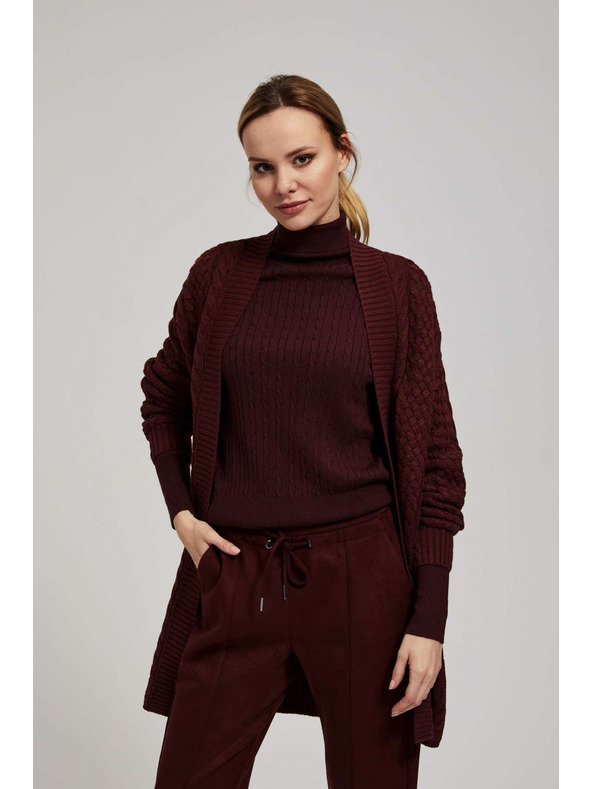 Moodo Dolg kardigan kostanjeve barve Moodo