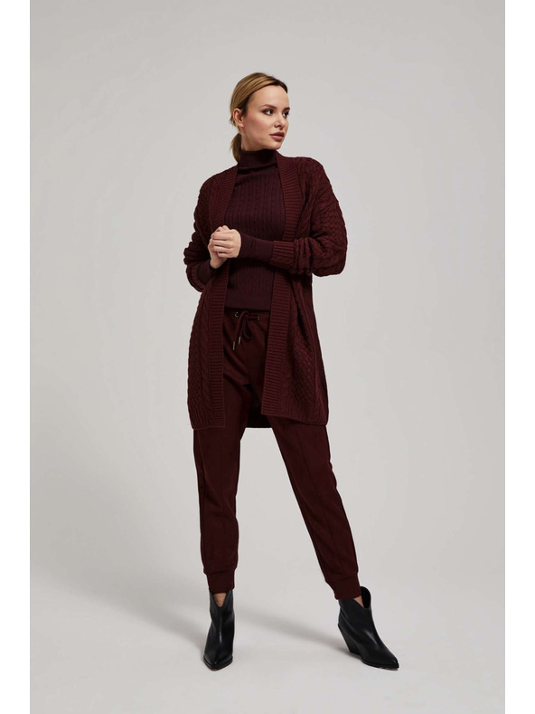 Moodo Dolg kardigan kostanjeve barve Moodo