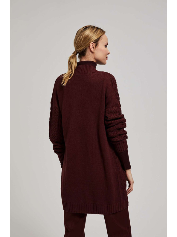 Moodo Dolg kardigan kostanjeve barve Moodo