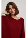 Moodo Pulover netopirjevega kroja vinsko rdeč Moodo