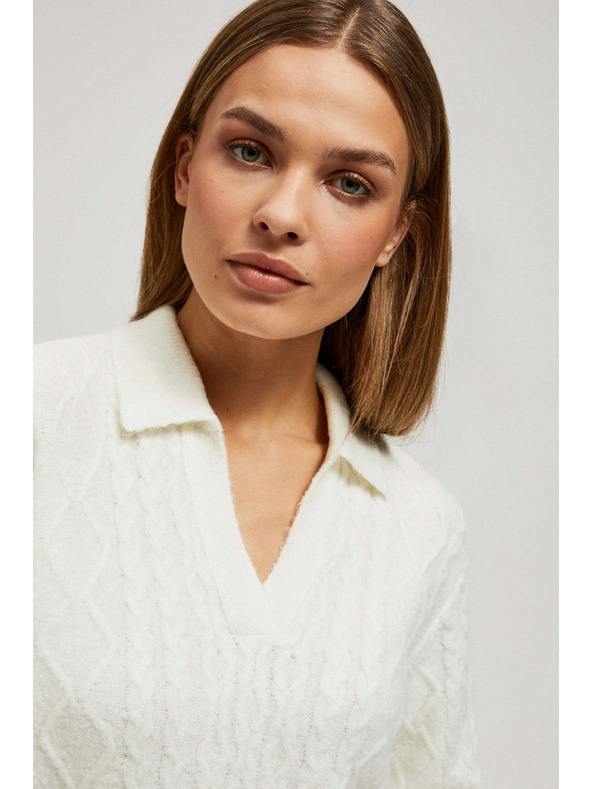 Moodo Pulover z V-izrezom in ovratnikom Moodo