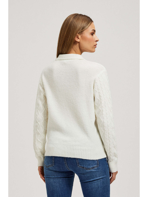 Moodo Pulover z V-izrezom in ovratnikom Moodo