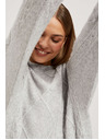 Moodo Pulover s okrasnim pletenim svetlo siv Moodo