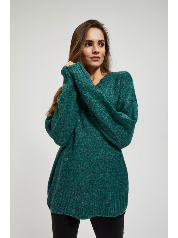 Moodo Gladek pulover z V-izrezom Moodo