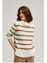 Moodo Pulover s črtami in rolakom Moodo