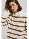 Moodo Pulover s črtami in rolakom Moodo