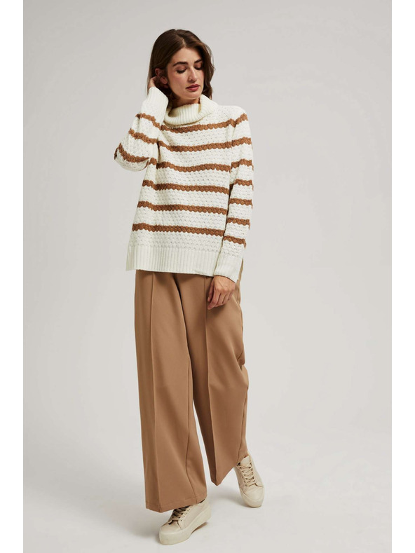 Moodo Pulover s črtami in rolakom Moodo