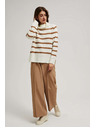 Moodo Pulover s črtami in rolakom Moodo