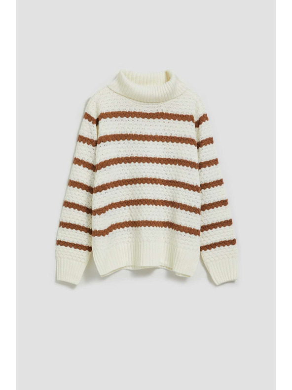 Moodo Pulover s črtami in rolakom Moodo
