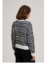 Moodo Črno-bel pulover z rolakom Moodo