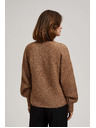 Moodo Béžev pulover z rolakom z metalnim thread-om Moodo