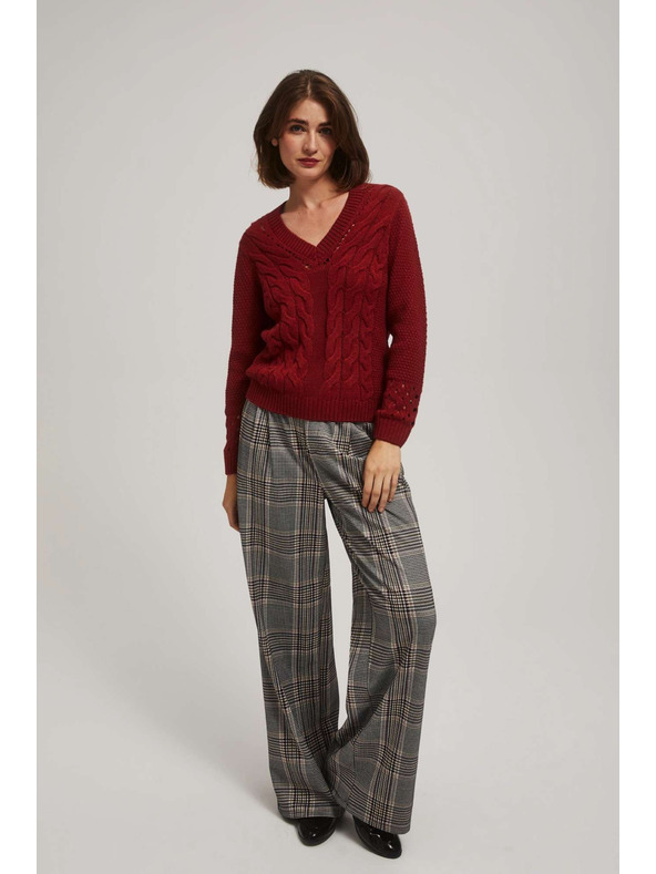 Moodo Pulover z ažurnimi rokavi Moodo