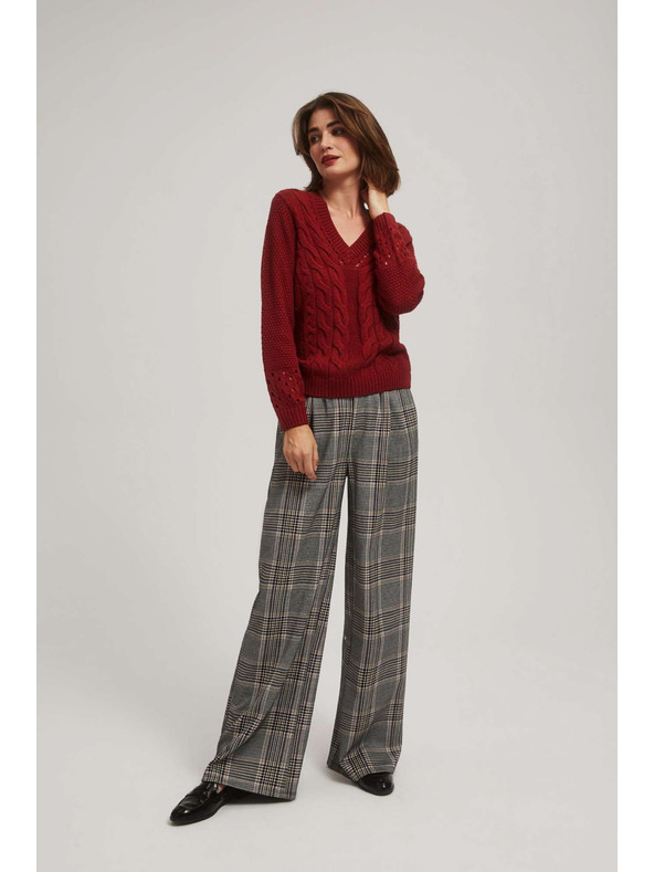 Moodo Pulover z ažurnimi rokavi Moodo