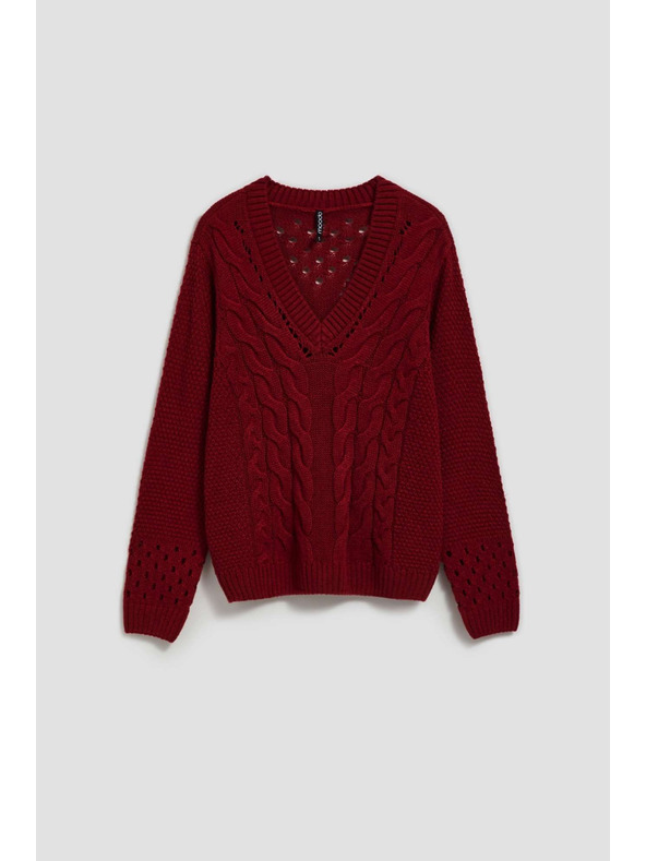Moodo Pulover z ažurnimi rokavi Moodo