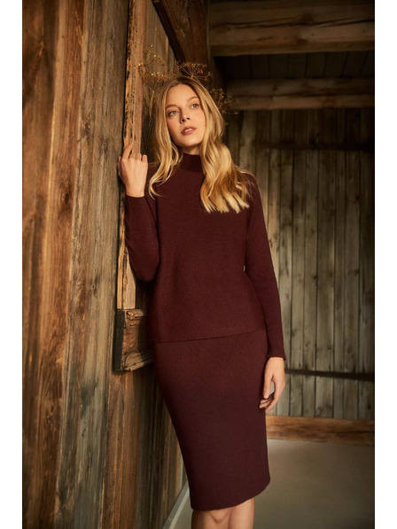 Moodo Pulover netopirjevega kroja z visokim ovratnikom Moodo