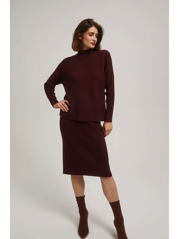 Moodo Pulover netopirjevega kroja z visokim ovratnikom Moodo