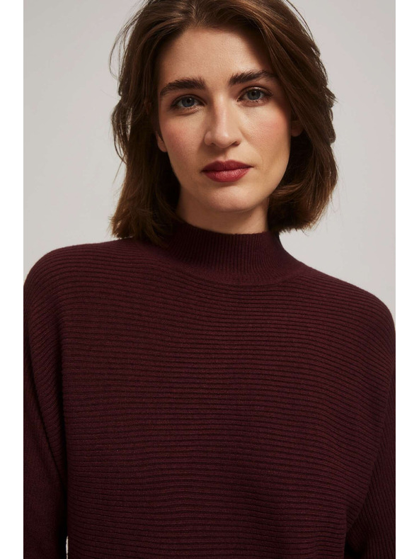 Moodo Pulover netopirjevega kroja z visokim ovratnikom Moodo