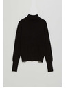 Moodo Tanek črn pulover z rolakom Moodo