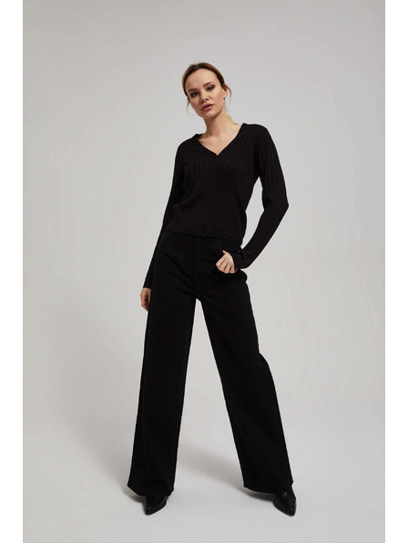 Moodo Črn pulover z metalnim thread-om Moodo