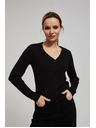 Moodo Črn pulover z metalnim thread-om Moodo