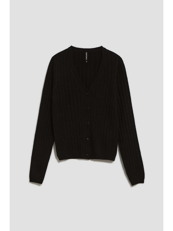 Moodo Črn pulover z metalnim thread-om Moodo