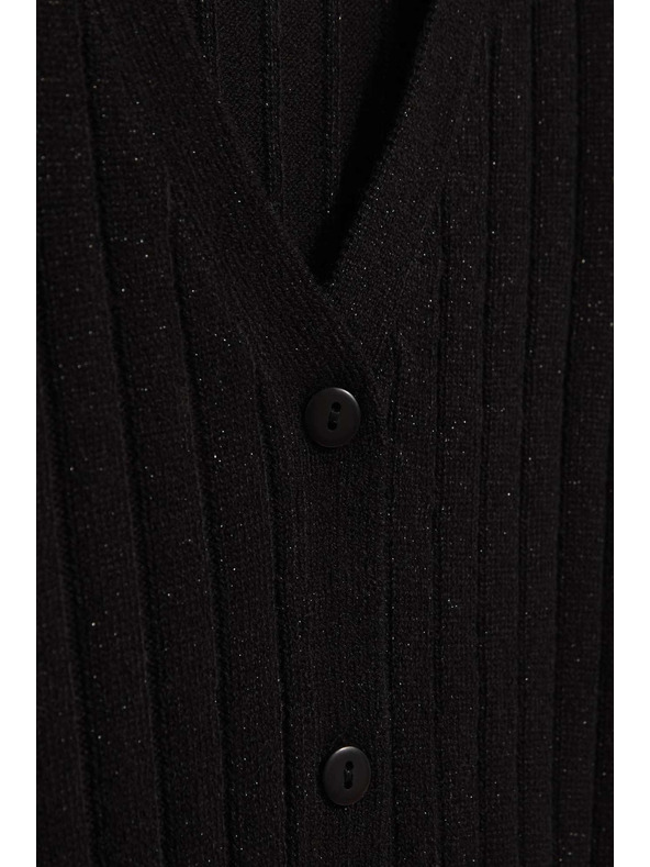 Moodo Črn pulover z metalnim thread-om Moodo